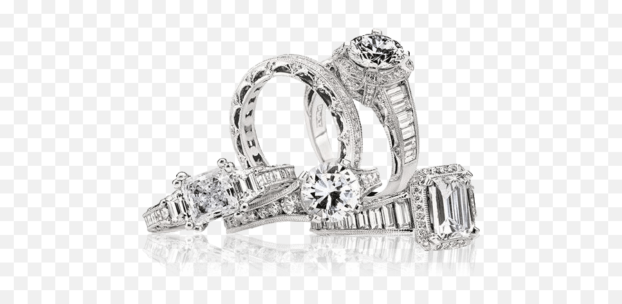 Engagement Rings Designer Jewelry Watches Frisco - Diamond Engagement Rings Group Png,Wedding Rings Transparent Background
