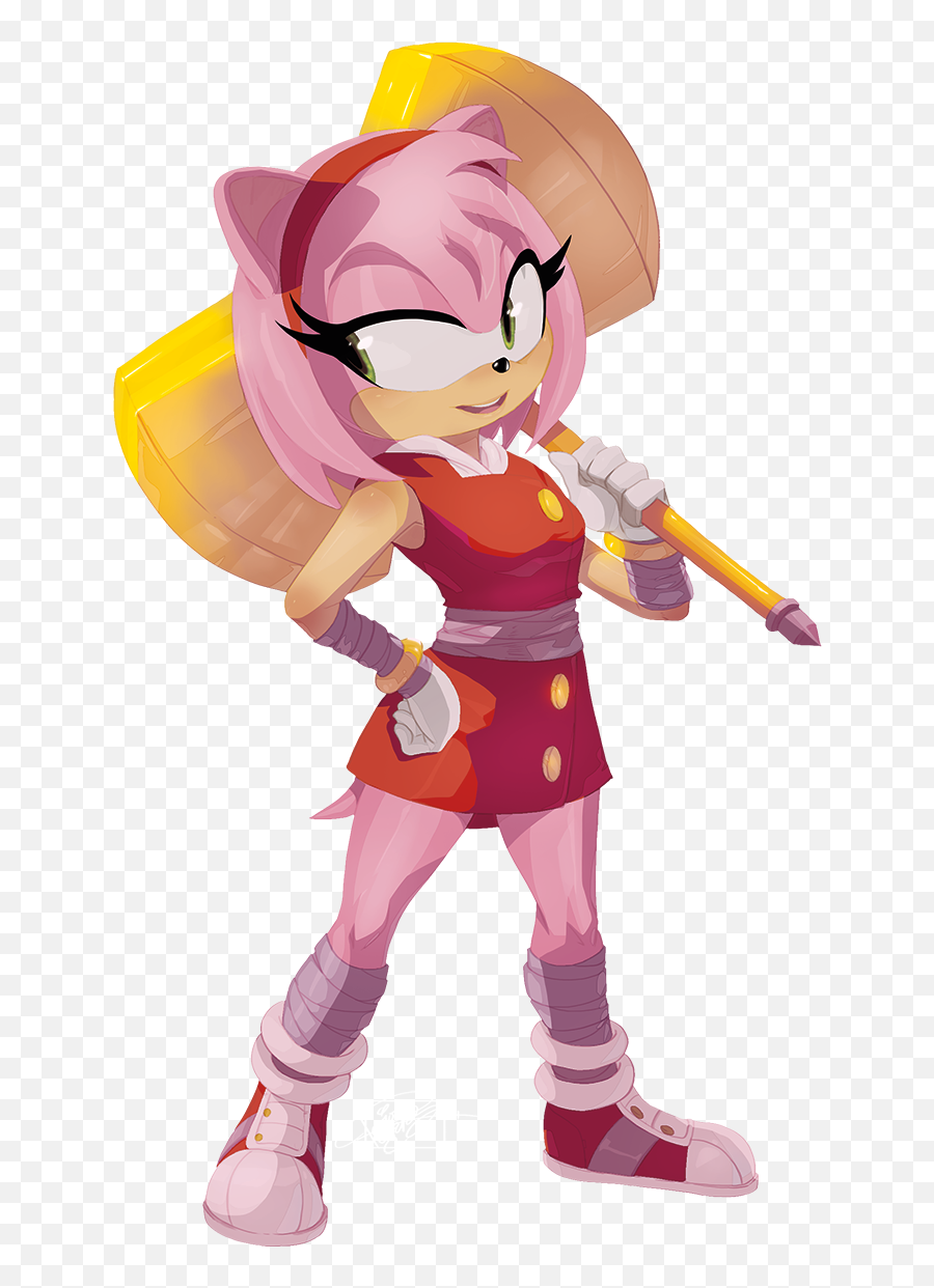 Amy Rose From The Sonic Hedgehog Series - Fan Art Amy Rose Sonic Boom Png,Amy Rose Png