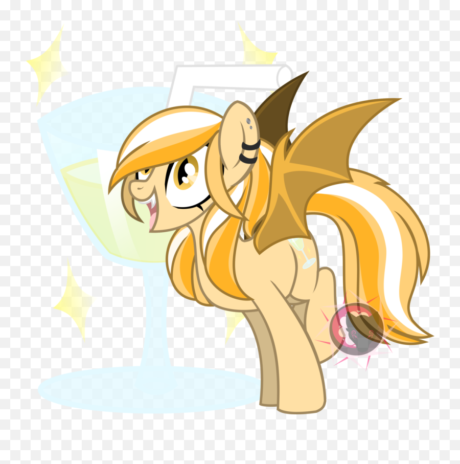 1420002 - Artistredmoonwolf Bat Pony Bat Pony Oc Fangs Yellow Bat Pony Png,Wine Glass Transparent Background