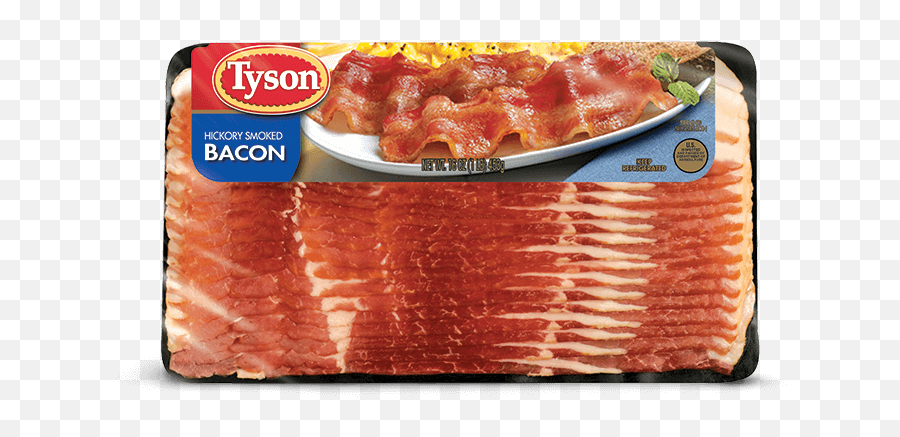 Hickory Smoked Regular Sliced Bacon Tyson Brand - Turkey Bacon Png,Bacon Transparent