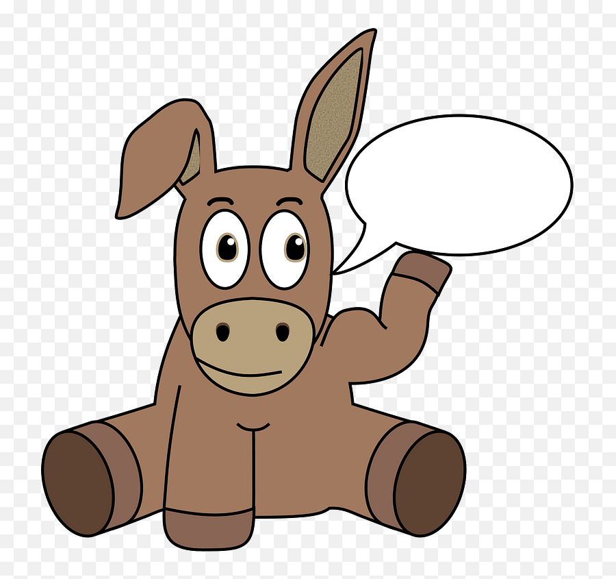 Donkey With A Blank Thought Bubble Clipart Free Download - Donkey Talking Clipart Png,Thought Bubble Transparent Png