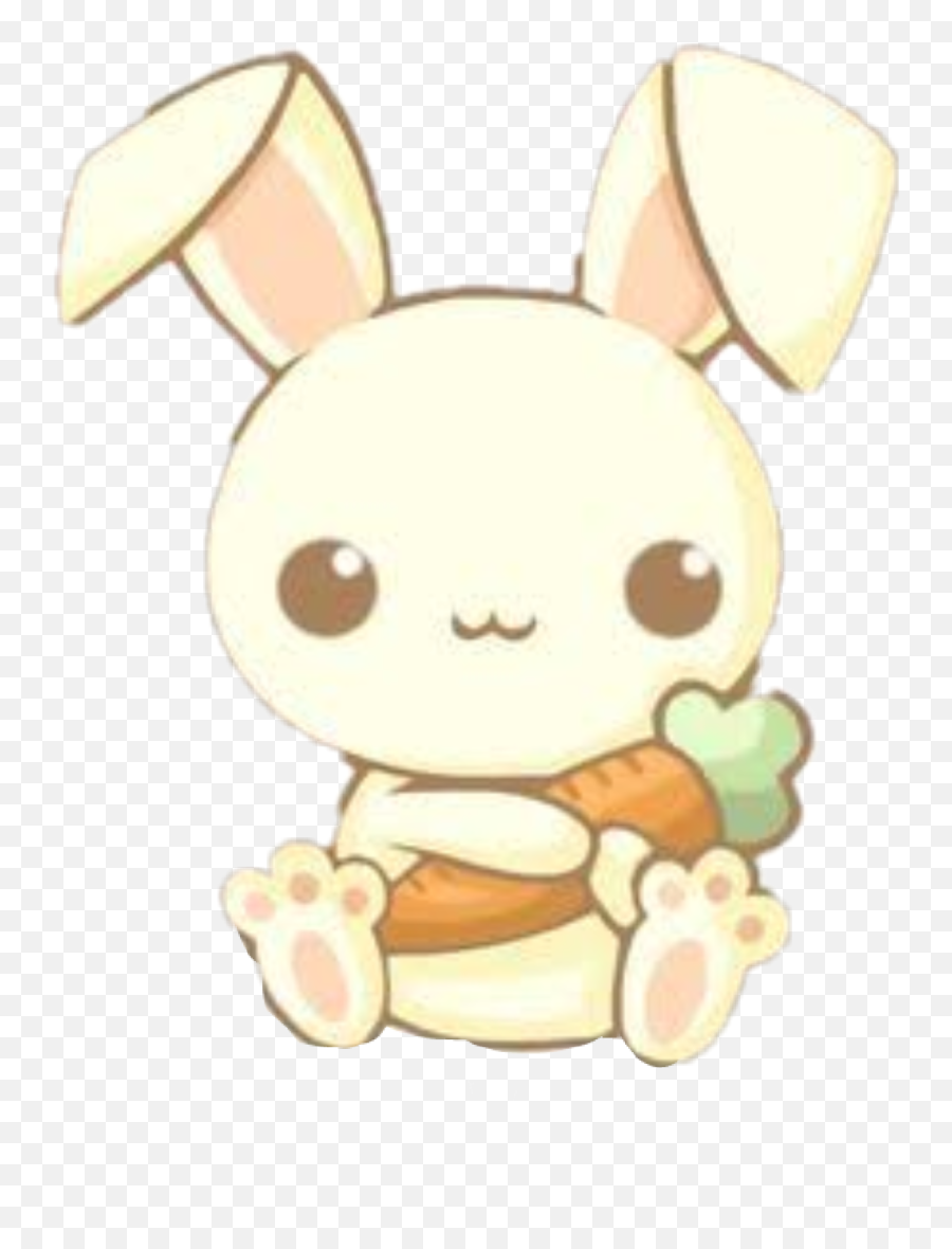 Report Abuse - Bunny Holding A Carrot Clipart Full Size Cute Kawaii Bunny Drawings Png,Zanahoria Png