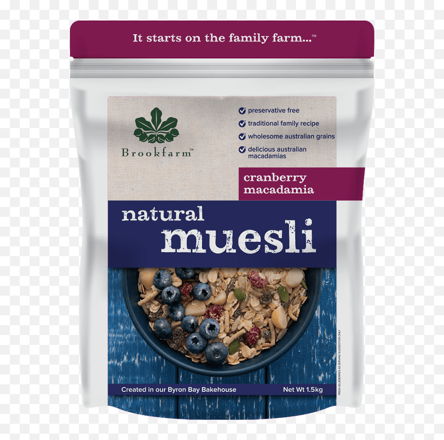 Natural Macadamia Muesli With Cranberry - Brookfarm Nutty Granola Maple Vanilla Png,Cranberries Png