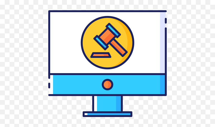 Online Auction Icon Of Colored Outline - Horizontal Png,Auction Icon