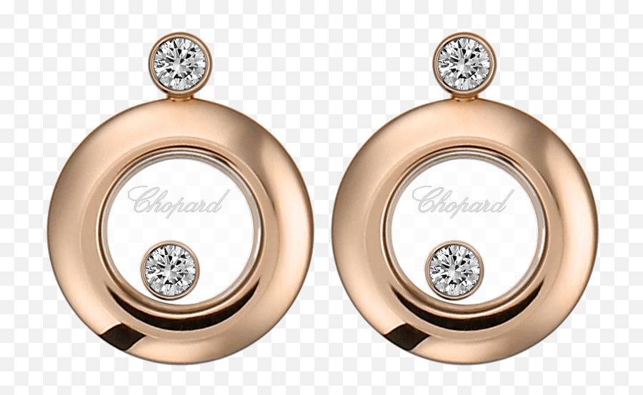 Chopard Miss Happy Rose Gold Diamond Earrings 833957 - 5201 Earrings Png,Diamond Earring Png