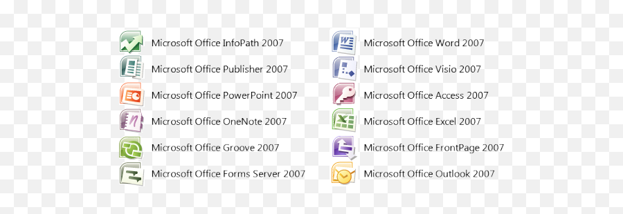Microsoft Office 2007 Logos Found - Vertical Png,Office 2007 Icon