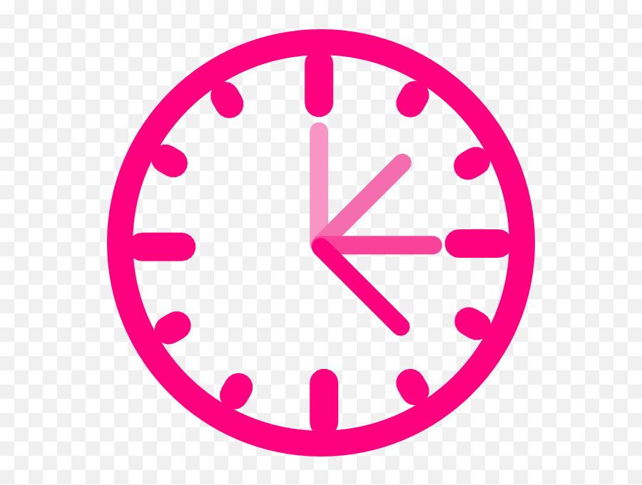 Download Pink Clock Clip Art - Transparent Pink Clock Png,Pink Clip Art Icon