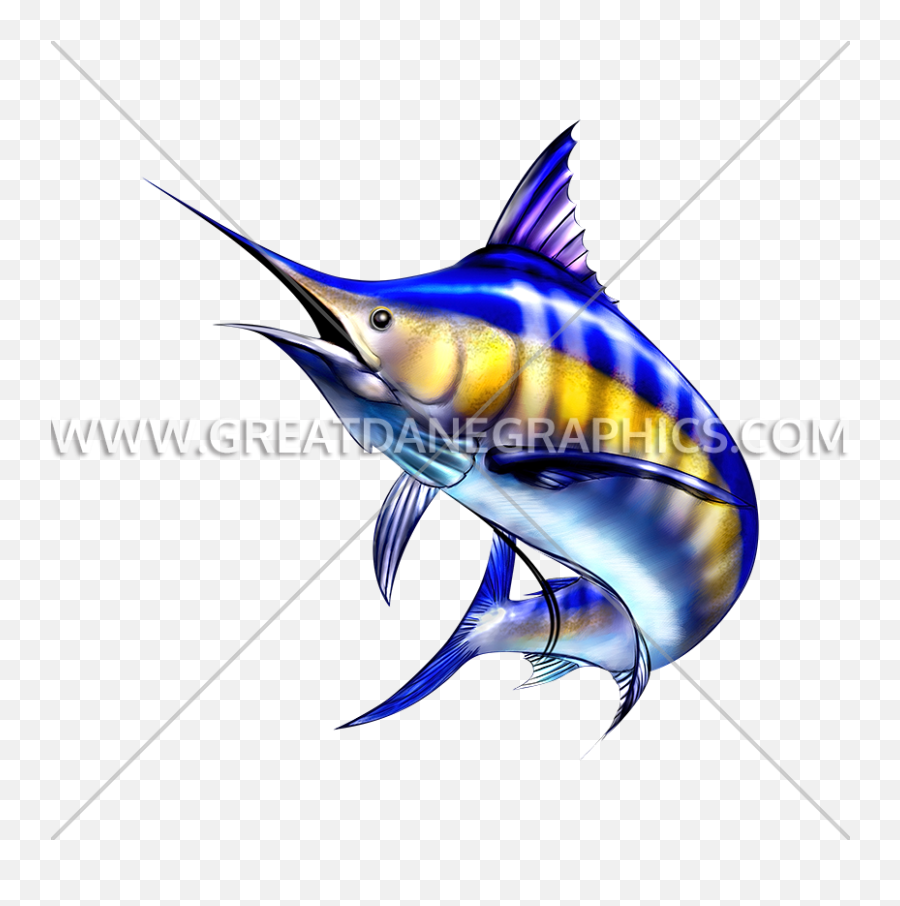 Marlin Jump Production Ready Artwork For T - Shirt Printing Atlantic Blue Marlin Png,Marlin Png