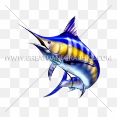 Marlin Jump Production Ready Artwork For T - Shirt Printing Atlantic Blue Marlin Png,Marlin Png