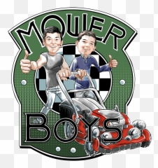 Mower Boys - Lawn Mowers Cartoon Design Png,Retro Logo