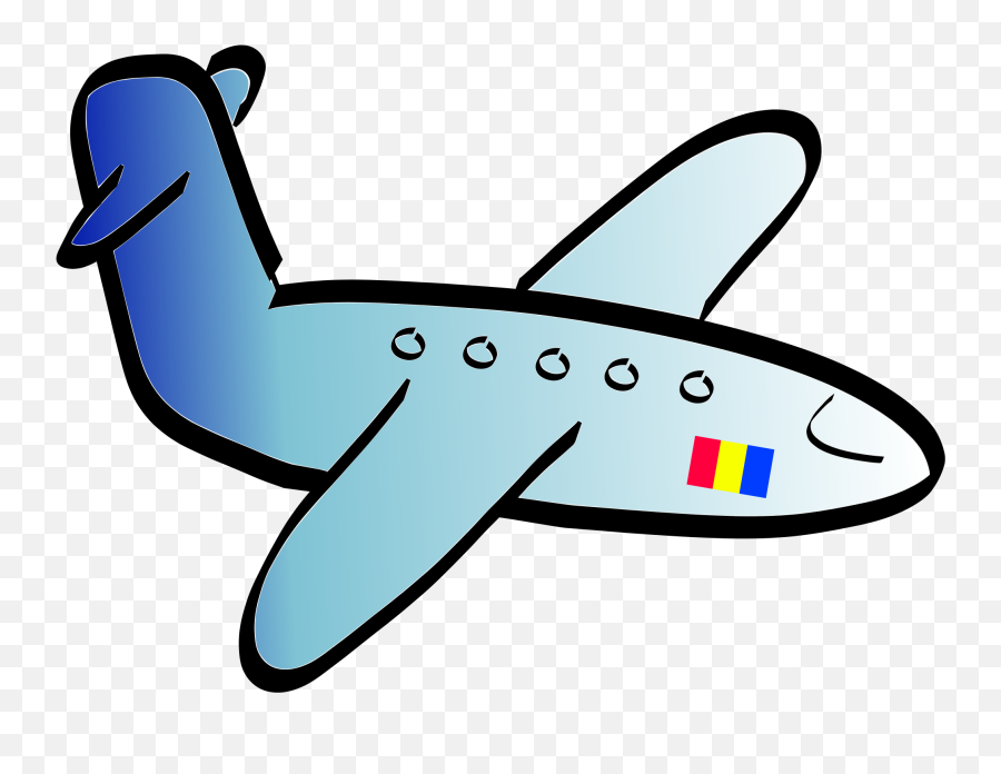 Airplane Drawing Cartoon Free Download - Jet Plane Clipart Black And White Png,Cartoon Airplane Png