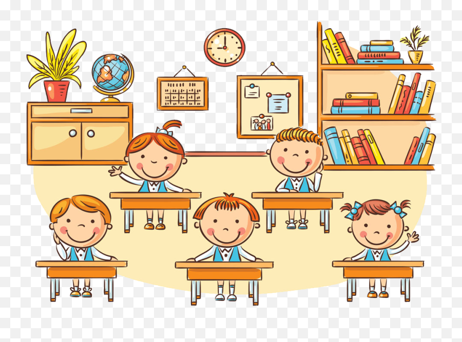 Library Of School Students Svg Freeuse - Classroom Cartoon Png,Student Clipart Png