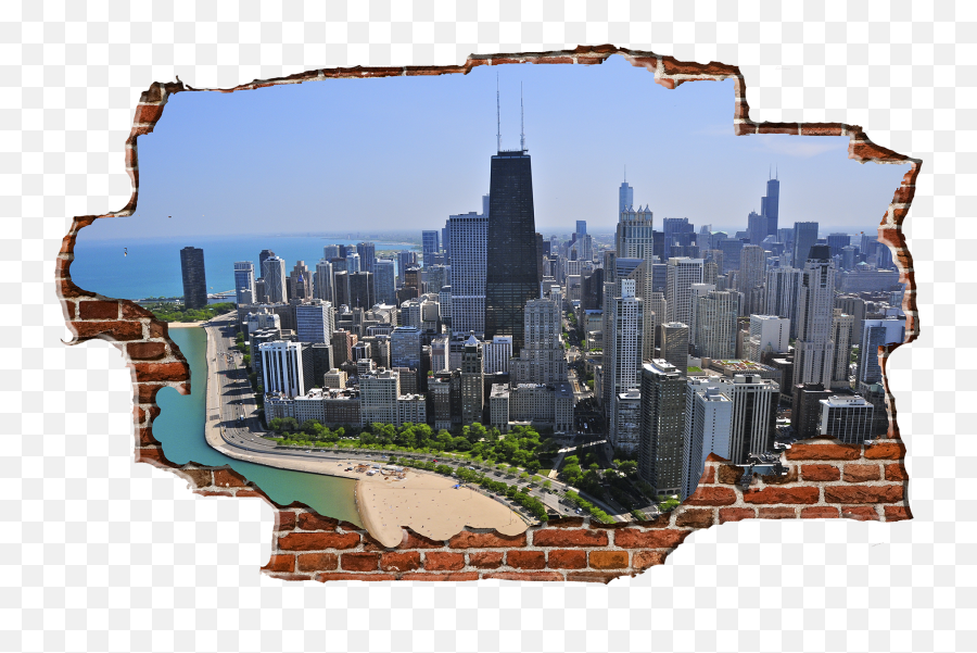 Breaking Wall Chicago Skyline Color - Chicago Skyline Png,Chicago Skyline Png