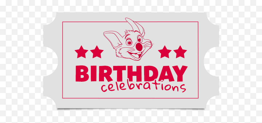 Download Birthdays - Ticket Chuck E Cheese Full Size Png Graphic Design,Chuck E Cheese Png