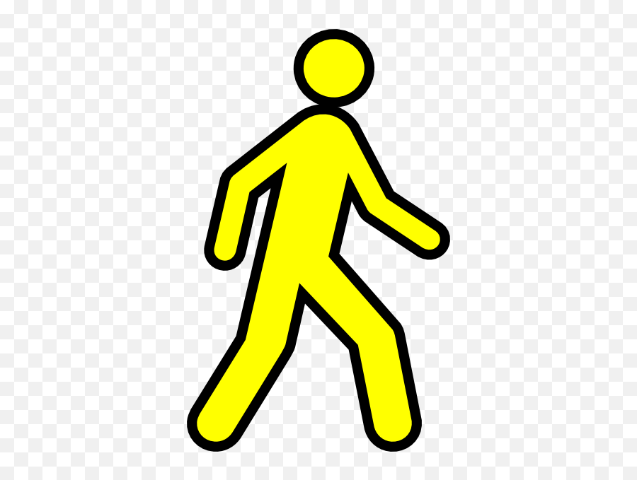 Yellow Walking Man With Black Outline Png Clip Arts For Web - Yellow Stick Figure Walking,Person Outline Png