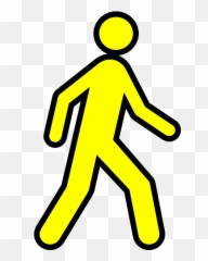 Yellow Walking Man With Black Outline Png Clip Arts For Web - Stick Figure