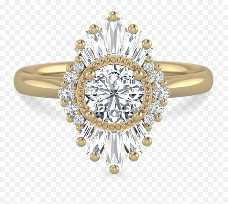 Valentina Diamond Baguette Halo Ring - Ring Png,Halo Ring Png