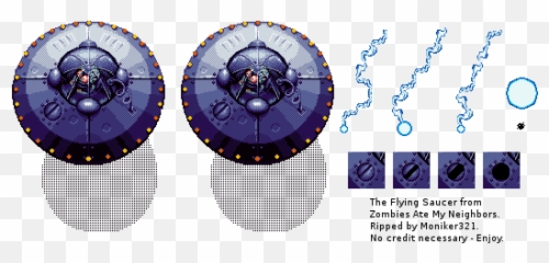 Snes - Zombies Ate My Neighbors Flying Saucer The Flying Saucer Sprite Png,Flying Saucer Png