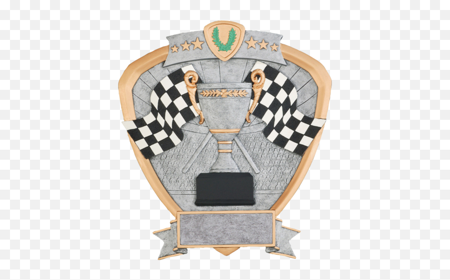 Racing Resin Shield Series P U2013 North Star Awards U0026 Trophies - Corrida Carro Png,Racing Flags Png