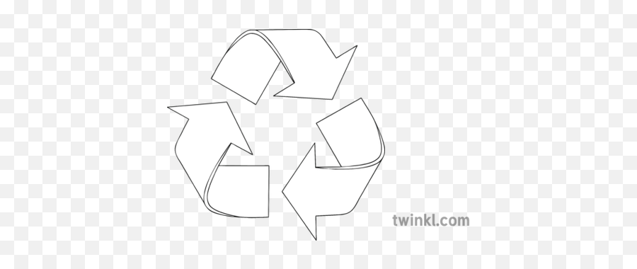 Recycling Symbol Black And White Illustration - Twinkl Sign Of The Cross Steps Png,Recycle Symbol Png