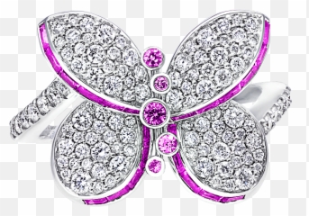 Pink Purple Sapphire Diamond Ring - Butterfly Png,Purple Diamond Png