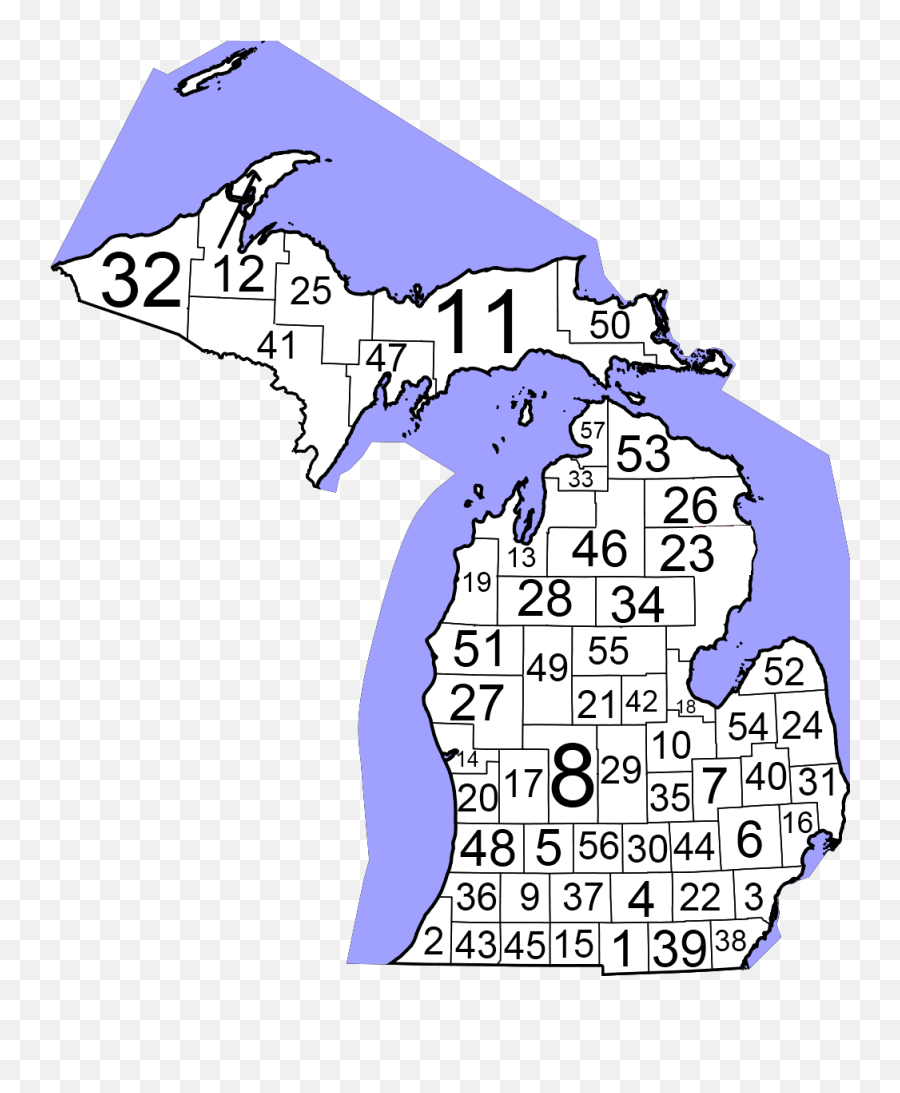 Michigan Judicial Circuit Map - Counties In Michigan With Covid 19 Png,United States Map Png
