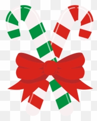 Candy Clipart Bow - Cane Christmas Png