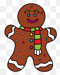 Cartoon Gingerbread Man Png Images Free - Draw Christmas Gingerbread Man,Gingerbread Png