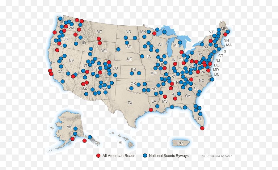 Americau0027s Byways - National Scenic Byways Map Png,Us Map Png