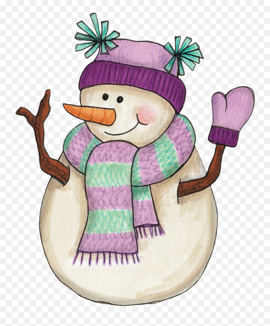 Download Snowman In Lavender - Girl Snowman Clipart Png Muñeco De Nieve Animado,Snowman Clipart Transparent Background