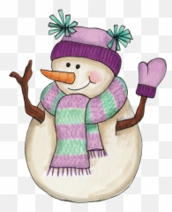 Download Snowman In Lavender - Girl Snowman Clipart Png Muñeco De Nieve Animado,Snowman Clipart Transparent Background