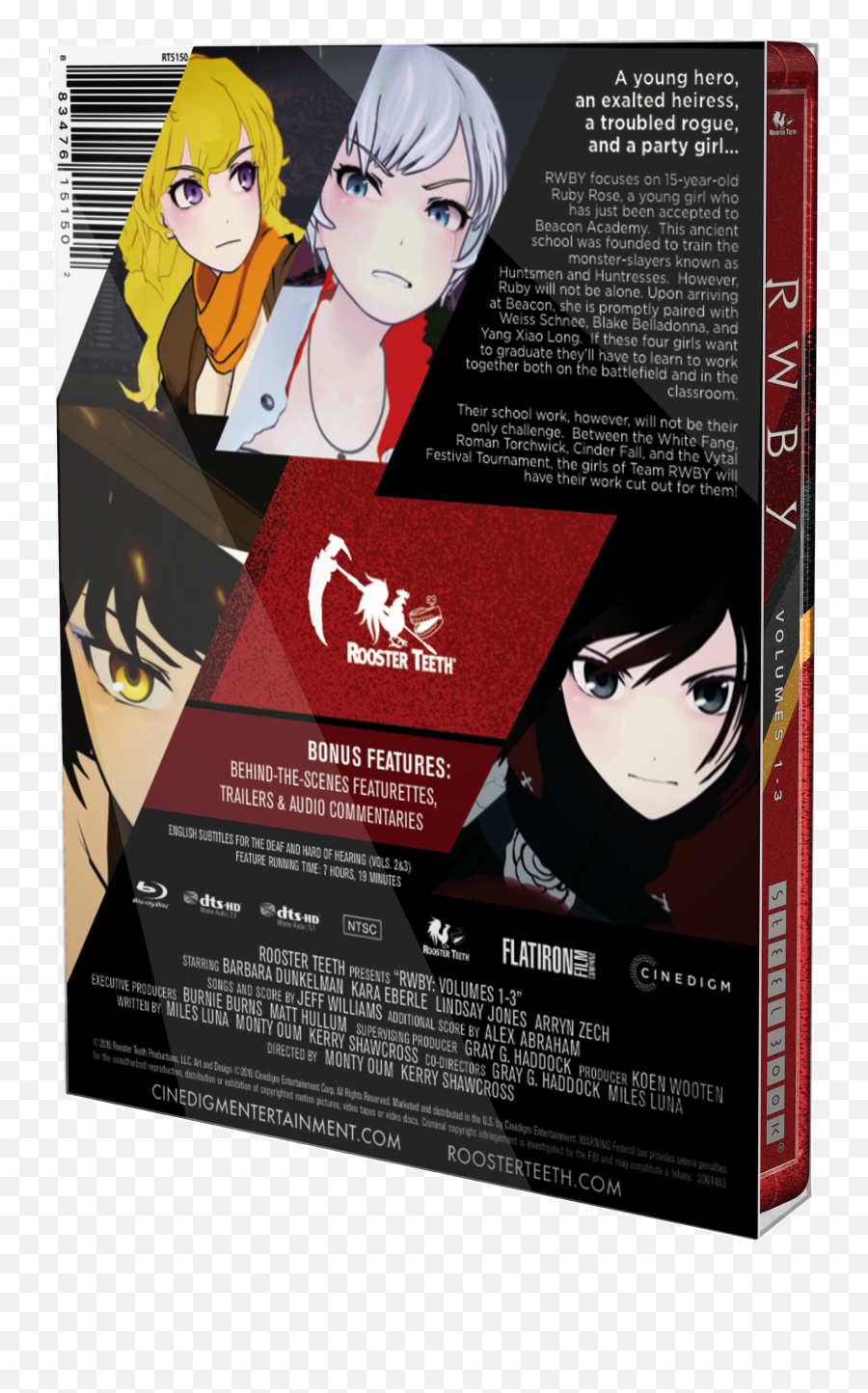 Rwby Volume 1 - 3 Beacon Steelbook On Behance Rwby Volumes 1 5 Blu Ray Cover Png,Rwby Transparent