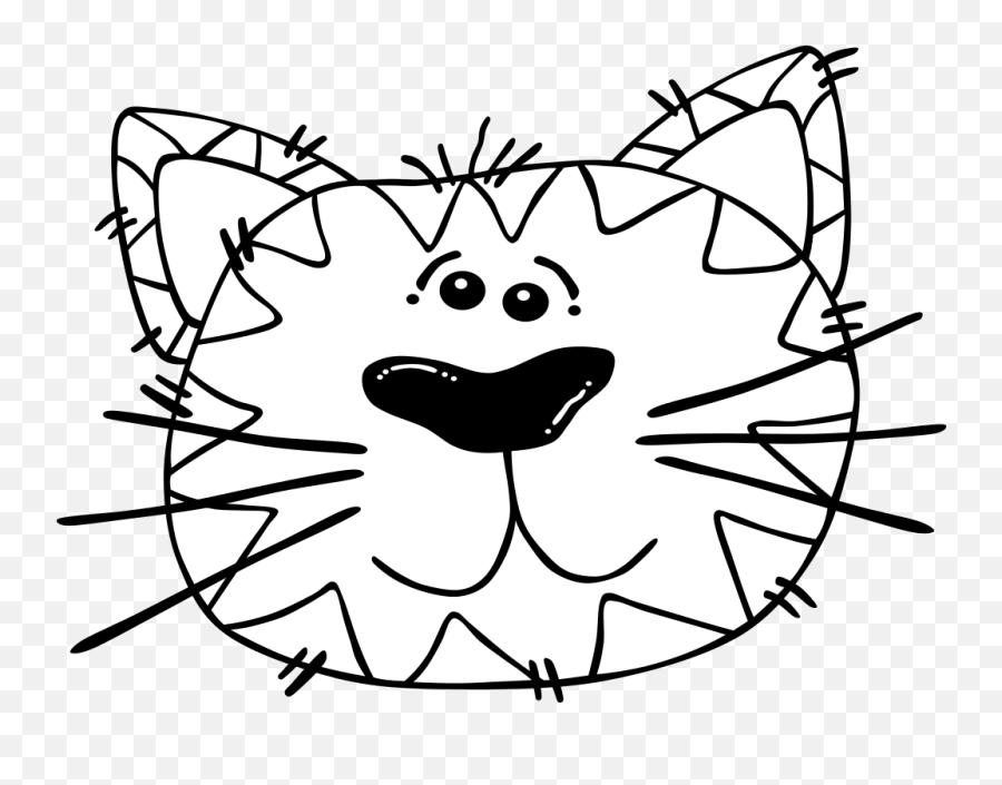 Cat Line Art Free Svg Download - Black And White Cute Tiger Clip Art Png,Cat Lineart Transparent