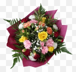 Yellow Rose Pink Red Carnation Gyp Bouquet - Full png