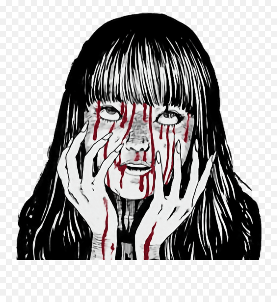 Girl Aesthetic Black And White - Junji Ito Gif Red Png,Maggie Lindemann Gif Icon