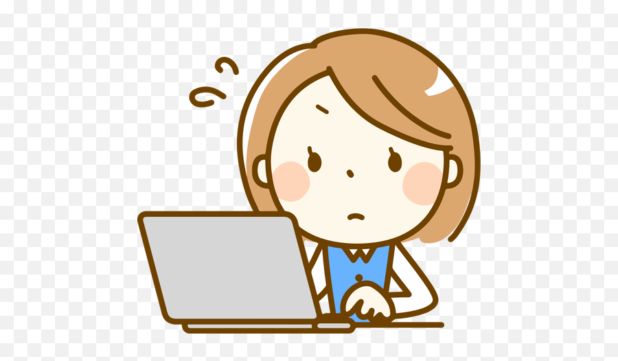 Worried Female Computer User Public Domain Vectors - Girl Writing In Laptop Clipart Png,Computer User Icon