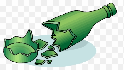 Broken Glass Bottle Clipart - png