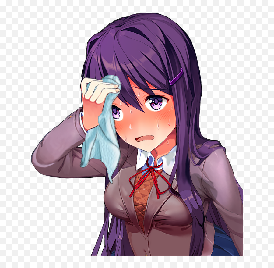 Download Hd Yuri Using A Clean Handkerchief - Yuri Nervous Chibi Yuri Ddlc Png,Yuri Png