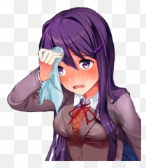 Download Hd Yuri Using A Clean Handkerchief - Yuri Nervous Chibi Yuri Ddlc Png,Yuri Png