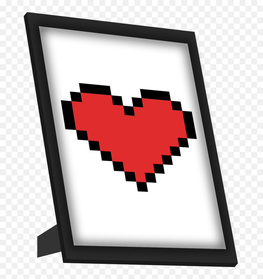 Pixel Heart Framed Art - Pixel Heart Transparent Background Png,Pixel Heart Transparent