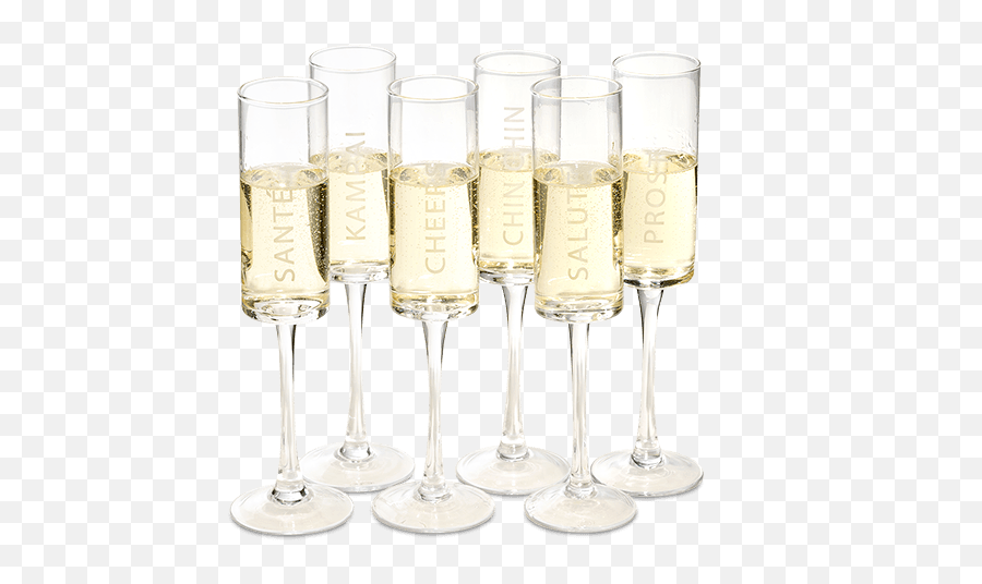 Celebration Champagne Flutes - Set Of 6 Champagne Stemware Png,Champagne Flute Png