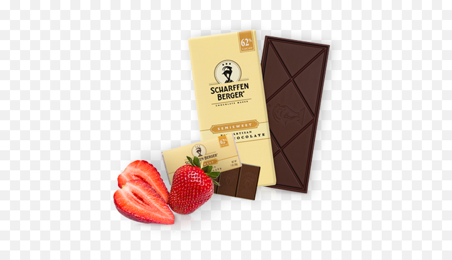 Semisweet Chocolate Paired With Strawberries Scharffen Berger - Strawberry Png,Strawberries Png
