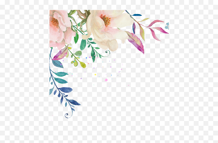Download Flower Bouquet Wedding Watercolour Watercolor Ink - Transparent Watercolor Flowers Border Png,Invitation Png