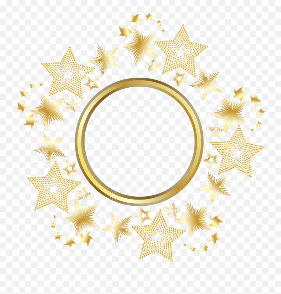 Decorative Gold Star Round Frame Png - Bistro Ballenhaus,Transparent Circle Frame