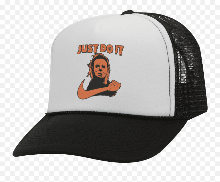 Just Do It Bw Halloween Trucker Hat - Redneck Hat Png,Just Do It Png