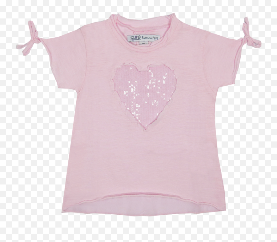 Patrizia Pepe Girls Heart T - Shirt Orange Mayonnaise Solid Png,Light Pink Heart Png