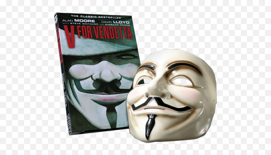 V For Vendetta Graphic Novel And Mask Set - V For Vendetta Png,V For Vendetta Png