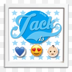 Baby Boy Personalised Emoji Art Framed - Smiley Png,Boy Emoji Png