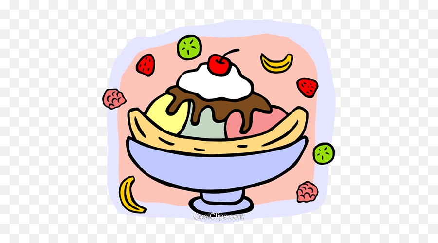 Download Banana Split Topped With Cherry Royalty Free Vector - Parts Of A Paragraph 4th Grade Png,Banana Split Png