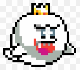 King Boo 8 Bit Transparent Png Image - Boo Mario Pixel Art,King Boo Png